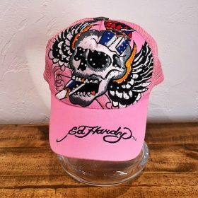 Ed Hardy Trucker-Cap "Skull & Wings" Pink