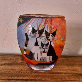 Goebel Vase mit Katzenmotiv von Rosina Wachtmeister